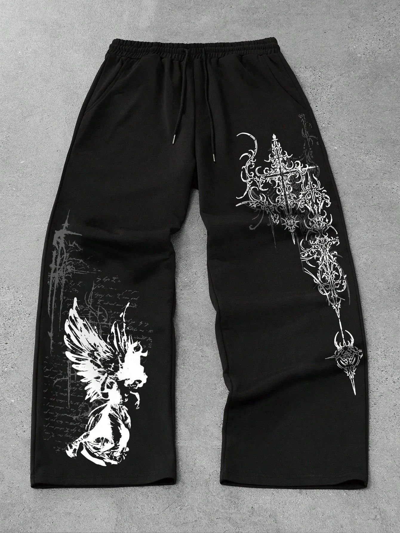 Men's and Women's Y2K Gothic Angel Print Wide Leg Sports Pants Street Wear Hip-hop Casual Drawstring Pants Harajuku Street Style
Men's and Women's Y2K Gothic Angel Print Wide Leg Sports Pants Street Wear Hip-hop Casual Drawstring Pants Harajuku Street Style