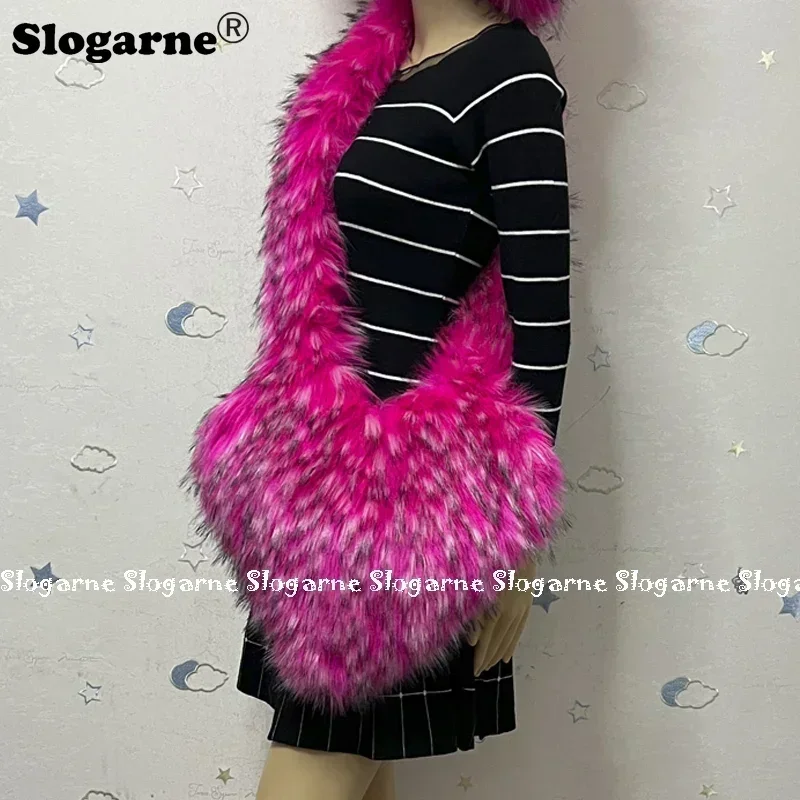 Женские зимние сумки из искусственного меха Y2K, милые пушистые сумки на плечо в форме сердца, кошелек-клатч для девочек, сумка через плечо с мехом, сумка-мессенджер
Женские зимние сумки из искусственного меха Y2K, милые пушистые сумки на плечо в форме сердца, кошелек-клатч для девочек, сумка через плечо с мехом, сумка-мессенджер