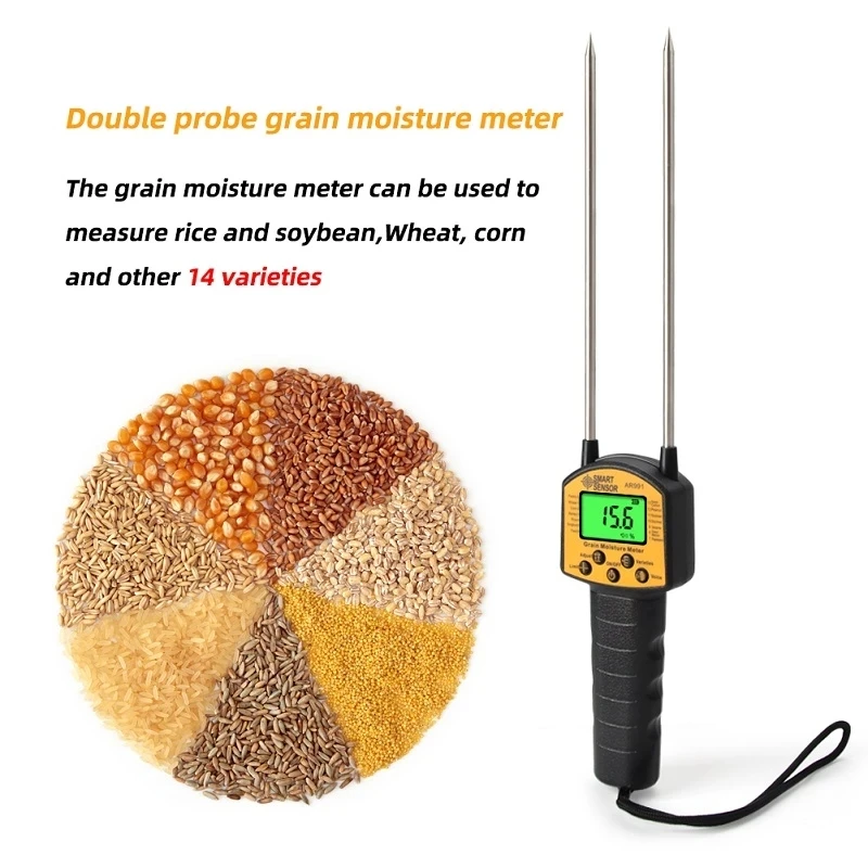 AR991 Professional Digital Grain Moisture Meter for Corn Wheat Rice Bean Peanut Grain Measurement Moisture Tester
AR991 Professional Digital Grain Moisture Meter for Corn Wheat Rice Bean Peanut Grain Measurement Moisture Tester