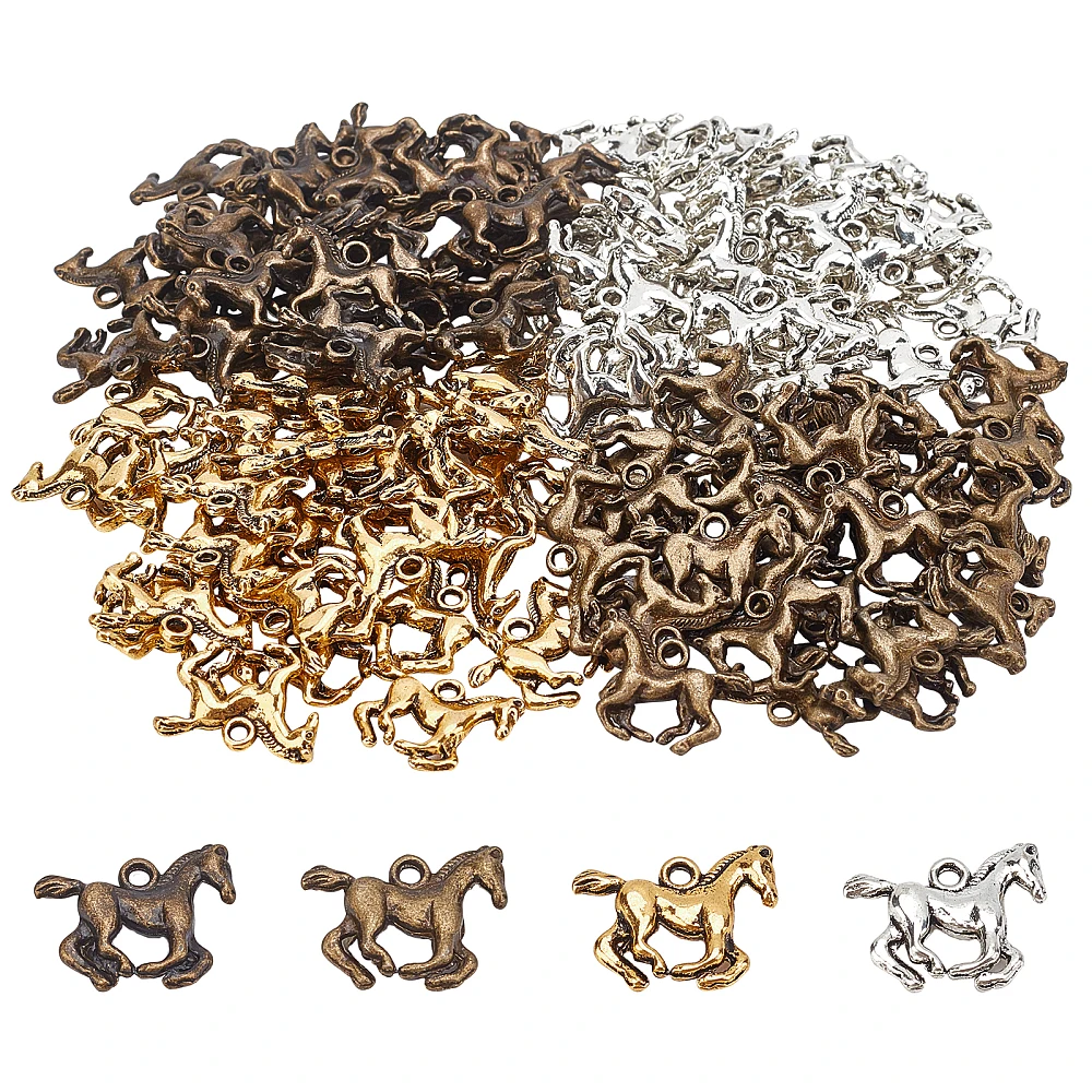 120Pcs 4 Colors Style Alloy Pendants Lead Free & Cadmium Free Horse Mixed Color 19x14x3mm Hole: 2mm 30pcs/color
120Pcs 4 Colors Style Alloy Pendants Lead Free & Cadmium Free Horse Mixed Color 19x14x3mm Hole: 2mm 30pcs/color