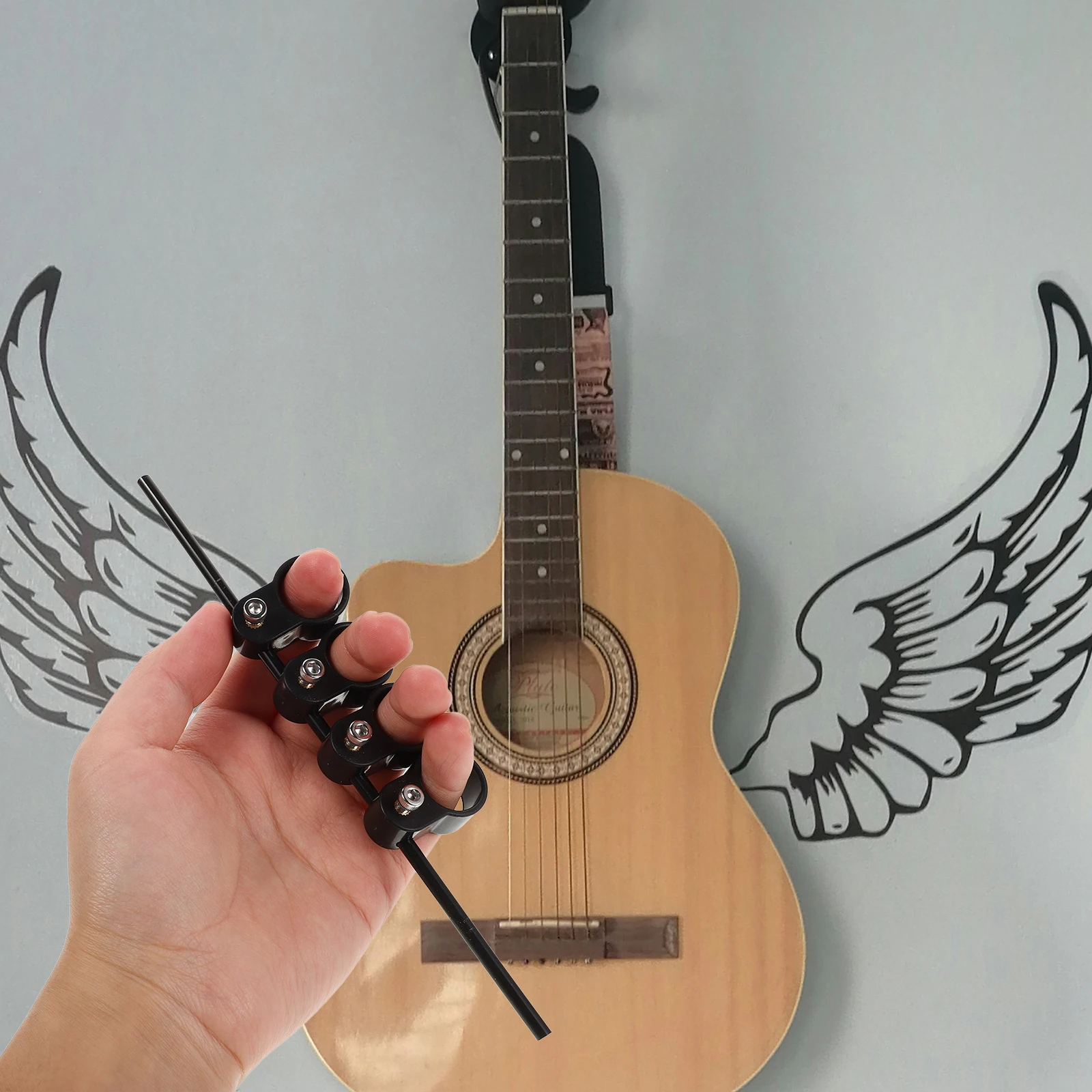 Guitar Chord Finger Opening Expanding Tool Musical Instrument Extensions Black Exercise Expandable 
Guitar Chord Finger Opening Expanding Tool Musical Instrument Extensions Black Exercise Expandable