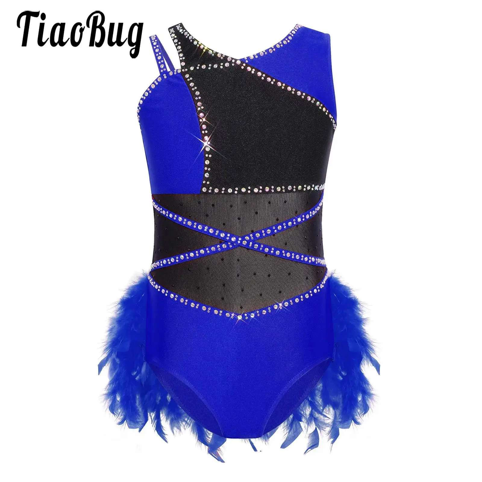 Kids Girls Feather Skirted Leotard Latin Tango Samba Ballet Performance Dance Dress Sleeveless Sequin Mesh Skating Dance Costume
Kids Girls Feather Skirted Leotard Latin Tango Samba Ballet Performance Dance Dress Sleeveless Sequin Mesh Skating Dance Costume