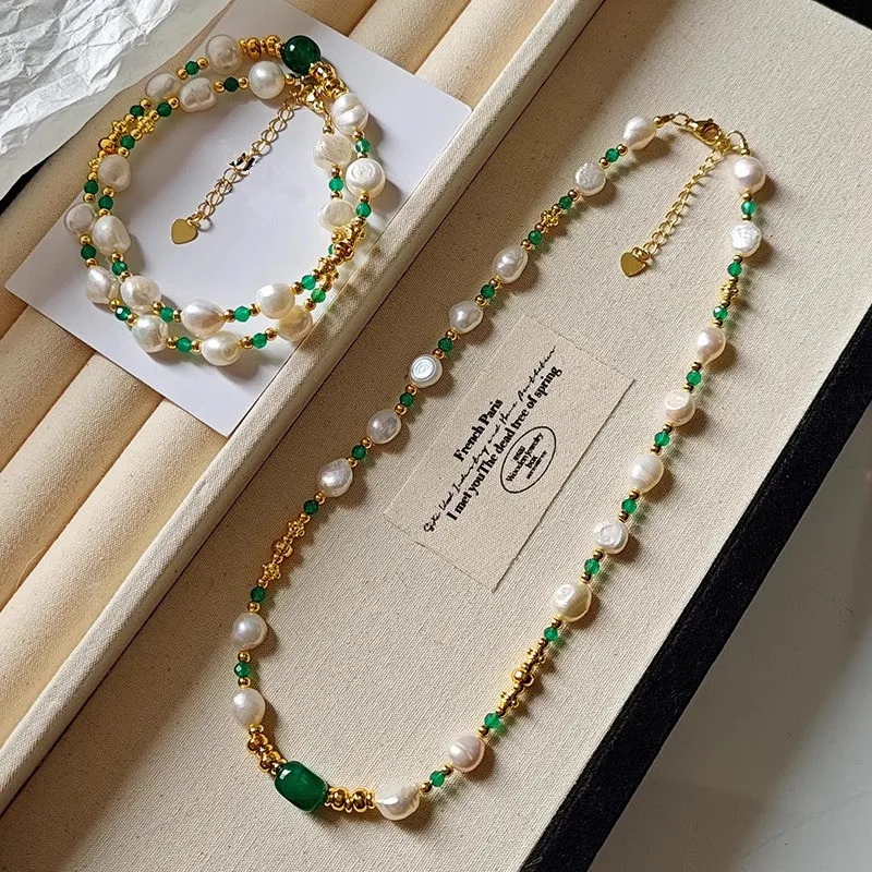New Arrival Trendy Unique Baroque Natural Freshwater Pearls & Jade Stone 14K Gold Filled Female For Women Necklace Gifts
New Arrival Trendy Unique Baroque Natural Freshwater Pearls & Jade Stone 14K Gold Filled Female For Women Necklace Gifts