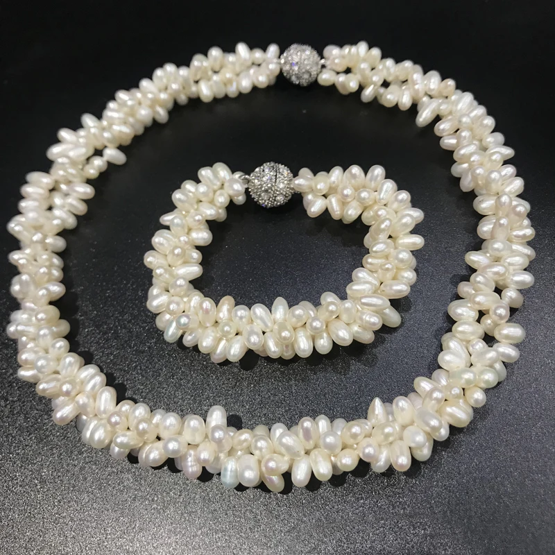 Natural Fresh Water Baroque Pearl Necklace Bracelet Jewelry sets Twist Style For Women Fashion Christmas Gift Free Shipping
Natural Fresh Water Baroque Pearl Necklace Bracelet Jewelry sets Twist Style For Women Fashion Christmas Gift Free Shipping