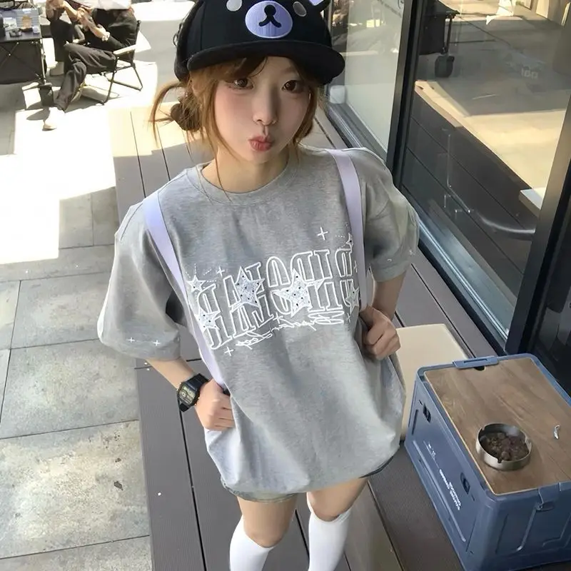 Harajuku Style Letter Printed Round Neck Short-Sleeved T-Shirt Women Summer New Niche Design Loose Lazy Casual Versatile Top
Harajuku Style Letter Printed Round Neck Short-Sleeved T-Shirt Women Summer New Niche Design Loose Lazy Casual Versatile Top