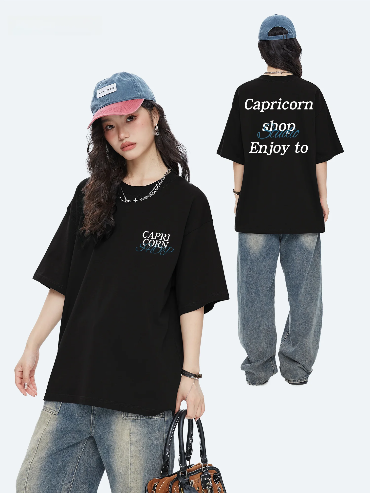 Capricorn Simple Letter Loose Pure Cotton Short Sleeve Women's T-shirt Summer New Style Trendy Half Sleeve Top
Capricorn Simple Letter Loose Pure Cotton Short Sleeve Women's T-shirt Summer New Style Trendy Half Sleeve Top