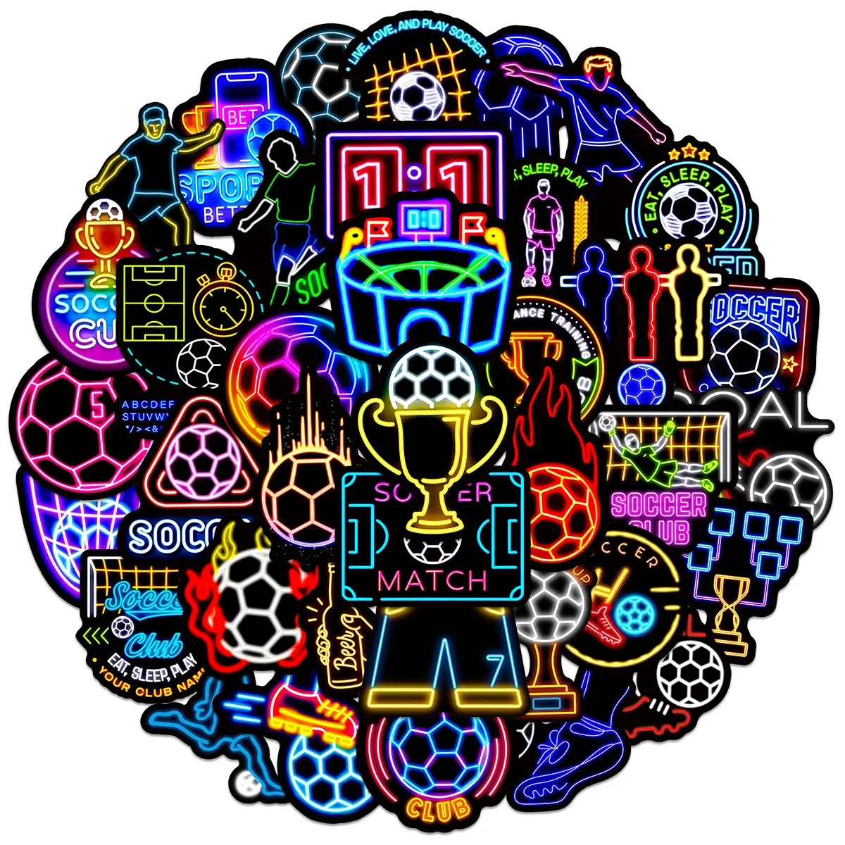 10/50PCS Cartoon Neon Style Football Sticker Sports Graffiti Decal Creative Decoration Mobile Phone Case Luggage Sticker
10/50PCS Cartoon Neon Style Football Sticker Sports Graffiti Decal Creative Decoration Mobile Phone Case Luggage Sticker