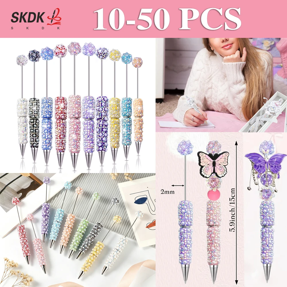 10-50Pcs Creative DIY Beaded Ballpoint Pen, Shiny Pearl Rhinestone Decorated Gift Pen
10-50Pcs Creative DIY Beaded Ballpoint Pen, Shiny Pearl Rhinestone Decorated Gift Pen