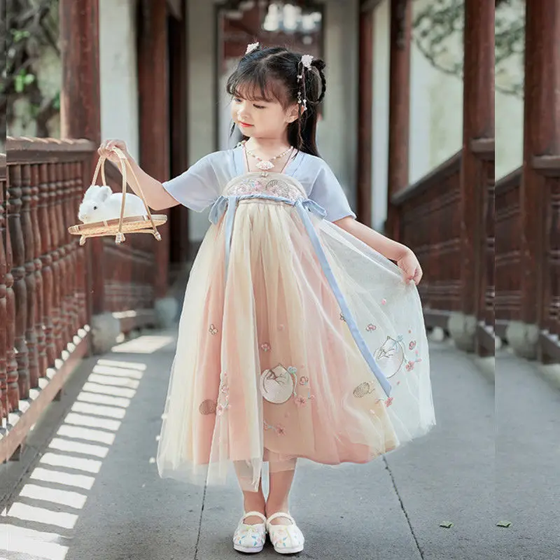 Hanfu Girls' Tang Suit Summer Children's Embroidery Hanfu Ru Skirt Super Immortal Little Girl Dress Baby Princess Dress
Hanfu Girls' Tang Suit Summer Children's Embroidery Hanfu Ru Skirt Super Immortal Little Girl Dress Baby Princess Dress