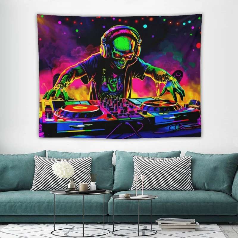 VIKAMA Skull DJ Music Party Tapestry Headphones & Turntable Setup with Neon Lights Gaming Room Bar Backdrop Wall
VIKAMA Skull DJ Music Party Tapestry Headphones & Turntable Setup with Neon Lights Gaming Room Bar Backdrop Wall