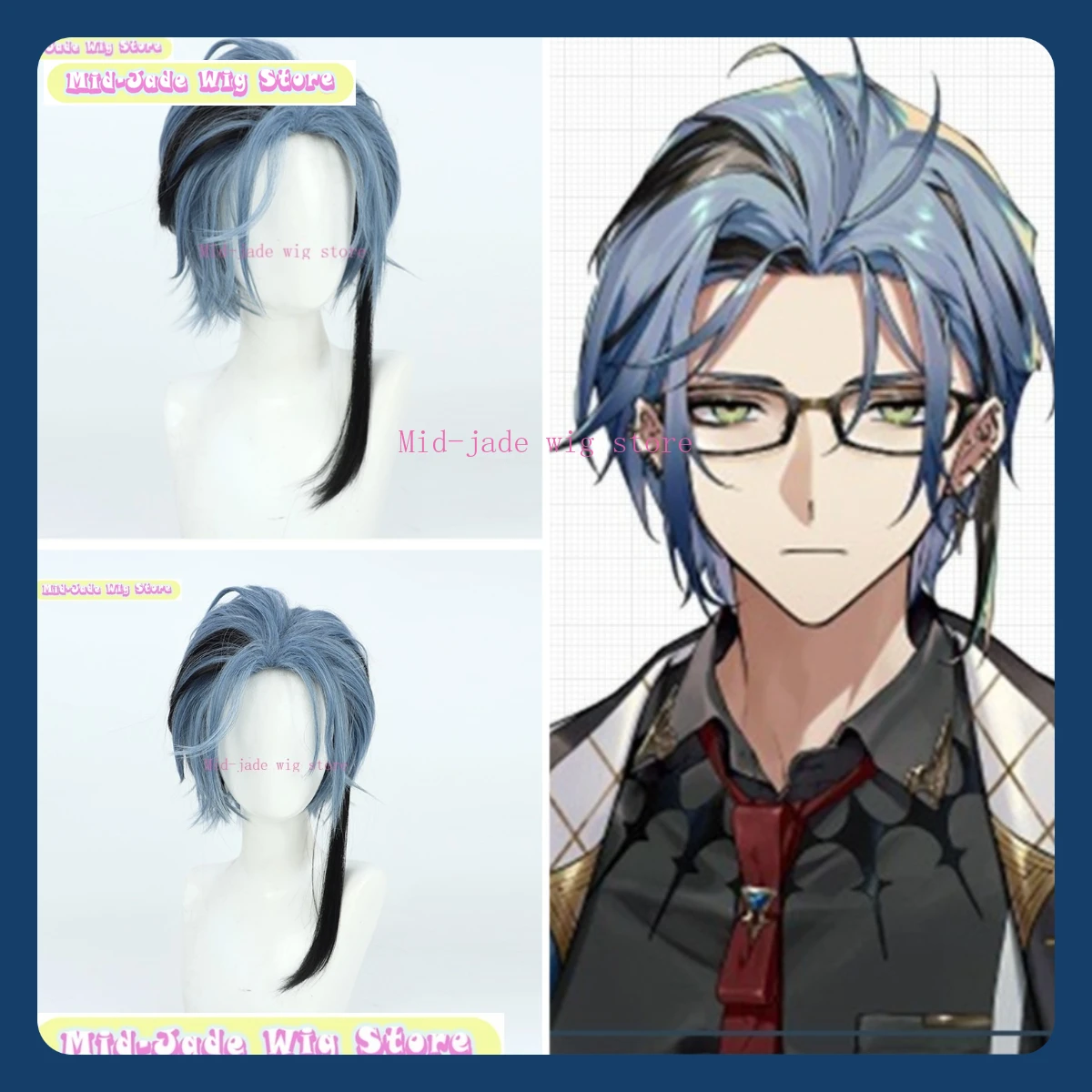 Mid-jade Wig Store Nijisanji Hex Haywire Cosplay Wig Anime Game Role-playing Halloween Party Costume Props Synthetic Hair
Mid-jade Wig Store Nijisanji Hex Haywire Cosplay Wig Anime Game Role-playing Halloween Party Costume Props Synthetic Hair