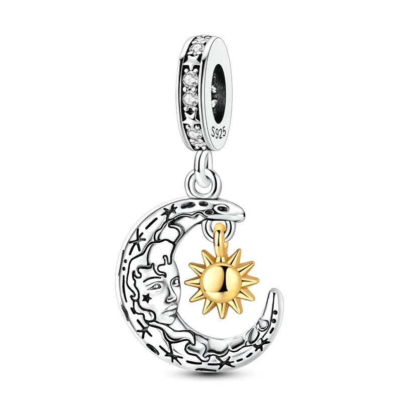925 Sterling Silver Charms Bead Moon and Sun Dangle Fit Original Bracelet DIY Women Jewelry
925 Sterling Silver Charms Bead Moon and Sun Dangle Fit Original Bracelet DIY Women Jewelry
