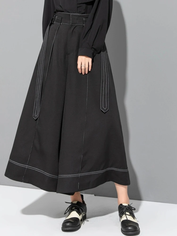 High Waist Black Topstitched Bandage Long Wide Leg Pants New Loose Fit Trousers Women Fashion Spring Autumn 2025
High Waist Black Topstitched Bandage Long Wide Leg Pants New Loose Fit Trousers Women Fashion Spring Autumn 2025