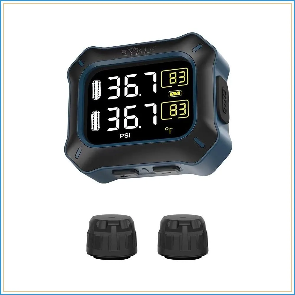 Wireless Tire Pressure Monitoring System for Motorcycles with 1.5" Monitor - Check Pressure While Riding
Wireless Tire Pressure Monitoring System for Motorcycles with 1.5" Monitor - Check Pressure While Riding
