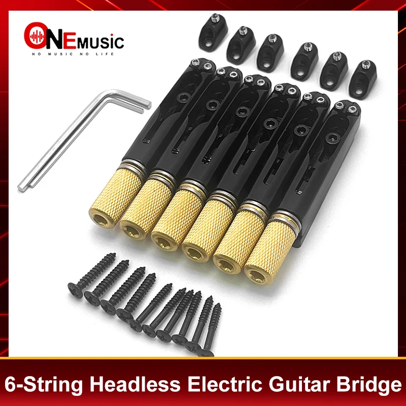 6-String Headless Electric Guitar Bridge with Plate Adjustable Tailpiece String Spacing 10.5mm with Wrench
6-String Headless Electric Guitar Bridge with Plate Adjustable Tailpiece String Spacing 10.5mm with Wrench