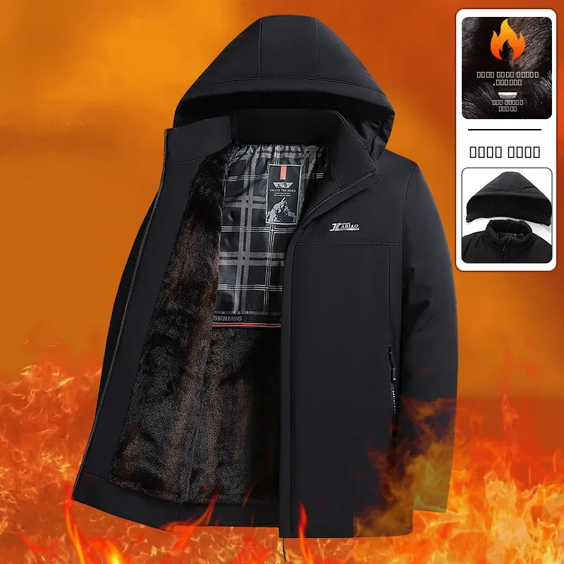 Thiened Fce Cotton Jaet Winter Outerwear for Middle-Aged Men Casual Sle Removable Hat Large Cotton Coat
Thiened Fce Cotton Jaet Winter Outerwear for Middle-Aged Men Casual Sle Removable Hat Large Cotton Coat