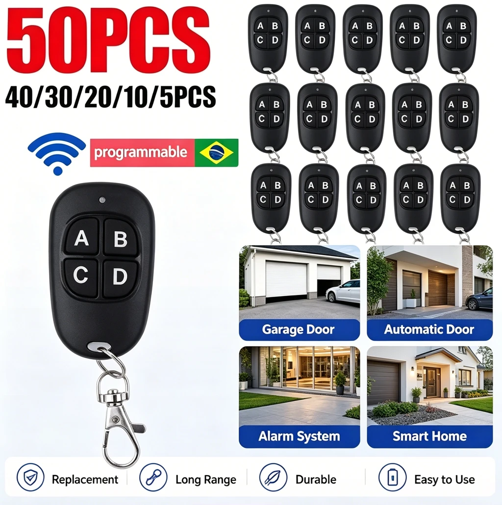 4-Channel 433.92mhz 433MHz Remote Control Car Key/Garage Door Remote Control Copier Universal Metal Button Transmitter
4-Channel 433.92mhz 433MHz Remote Control Car Key/Garage Door Remote Control Copier Universal Metal Button Transmitter