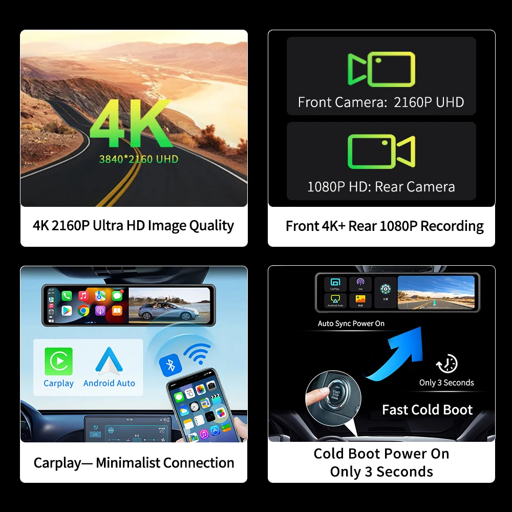 new H15 Pro 12" 4K ADAS Dash Cam Wireless CarPlay Android Auto Car DVR 5G WiFi GPS FM 24h Parking Monitor Rearview Mirror Camera
new H15 Pro 12" 4K ADAS Dash Cam Wireless CarPlay Android Auto Car DVR 5G WiFi GPS FM 24h Parking Monitor Rearview Mirror Camera