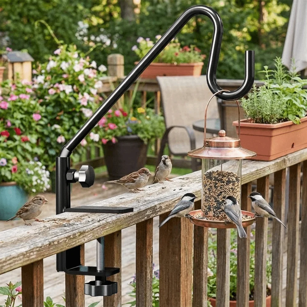 360 Degree Rotations Bird Feeders Hook Stainless Steel Adjustable Garden Hook Sturdy Extended Rail Hook Deck Railings
360 Degree Rotations Bird Feeders Hook Stainless Steel Adjustable Garden Hook Sturdy Extended Rail Hook Deck Railings