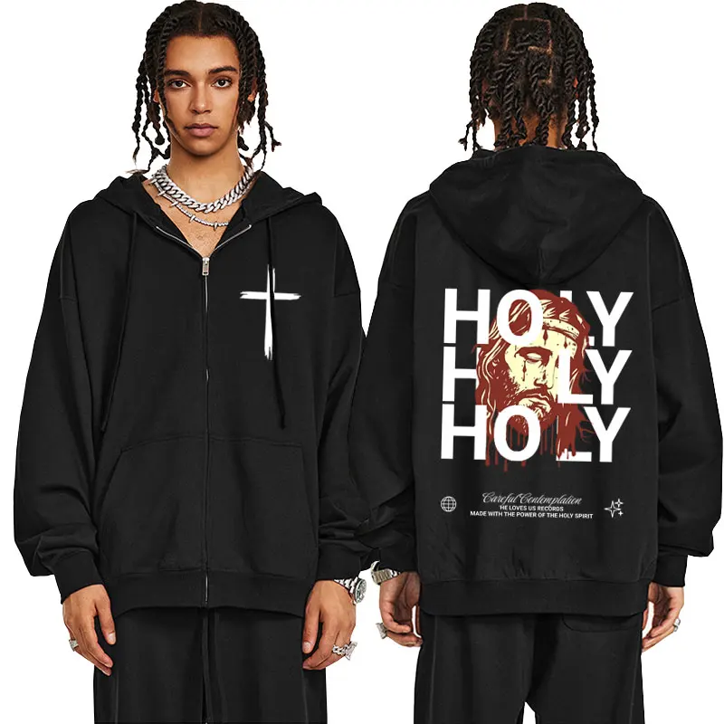 Christian Holy Jesus Print Zipper Hoodie Male Vintage Casual Zip Up Jacket Men Women Fashion Oversized Fleece Cotton Sweatshirt
Christian Holy Jesus Print Zipper Hoodie Male Vintage Casual Zip Up Jacket Men Women Fashion Oversized Fleece Cotton Sweatshirt