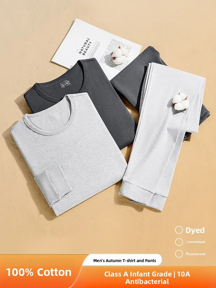 Comfortable Warmth Men's Underwear Set Baby Level 100 Brushed Cotton Long Pants Long Sleeve round Neck Pure Color Home Wear
Comfortable Warmth Men's Underwear Set Baby Level 100 Brushed Cotton Long Pants Long Sleeve round Neck Pure Color Home Wear