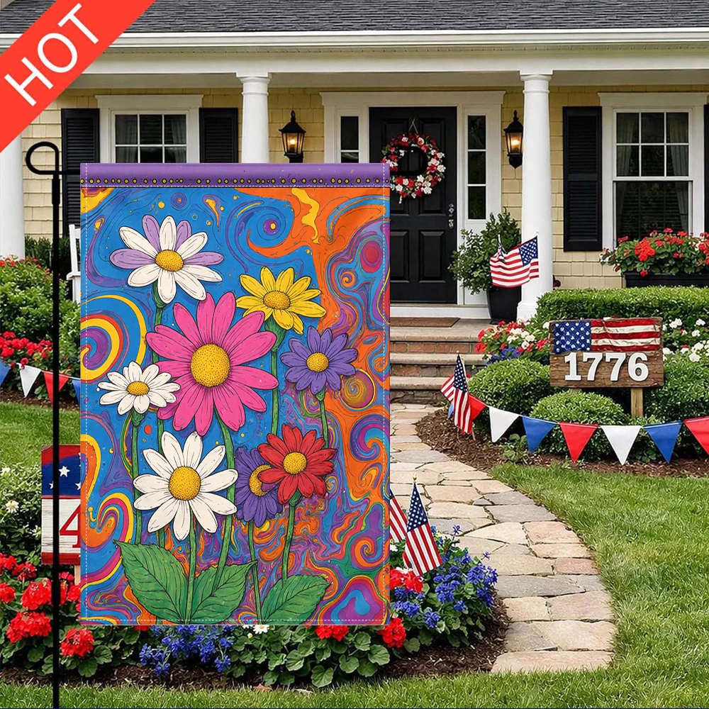 Psychedelic Daisy Garden Flag Double Sided Print No Pole Included Colorful Floral Yard Decor
Psychedelic Daisy Garden Flag Double Sided Print No Pole Included Colorful Floral Yard Decor