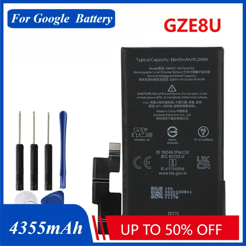 4355mAh Replacement Battery GZE8U for Google Pixel 7 GP5JE Pixel 7A Mobile Phone Batteries
4355mAh Replacement Battery GZE8U for Google Pixel 7 GP5JE Pixel 7A Mobile Phone Batteries