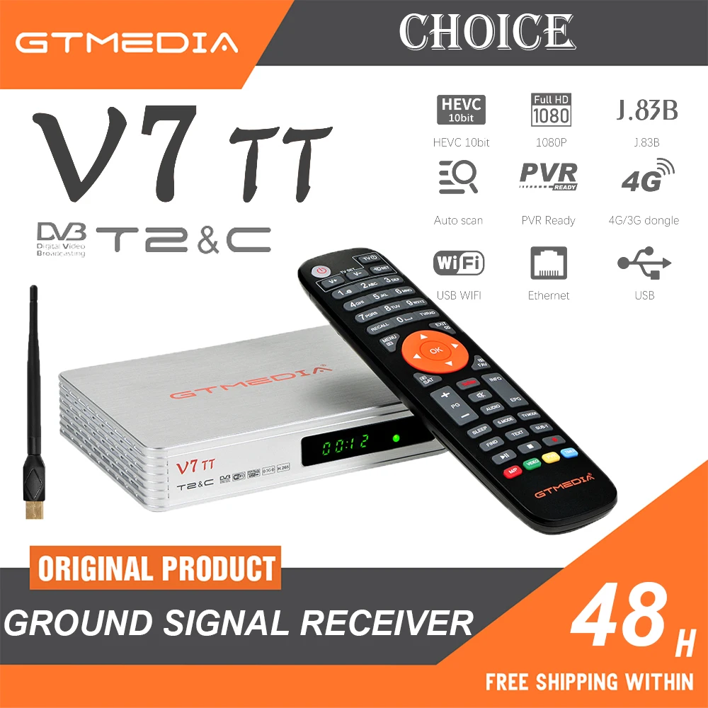 GTMEDIA V7 TT DVB-T/T2 Приемник заземляющего сигнала DVB-C/J.83B 1080P Full HD Поддержка H.265 HEVC 10-битный USB PVR Ready Multi PLP ccam
GTMEDIA V7 TT DVB-T/T2 Приемник заземляющего сигнала DVB-C/J.83B 1080P Full HD Поддержка H.265 HEVC 10-битный USB PVR Ready Multi PLP ccam