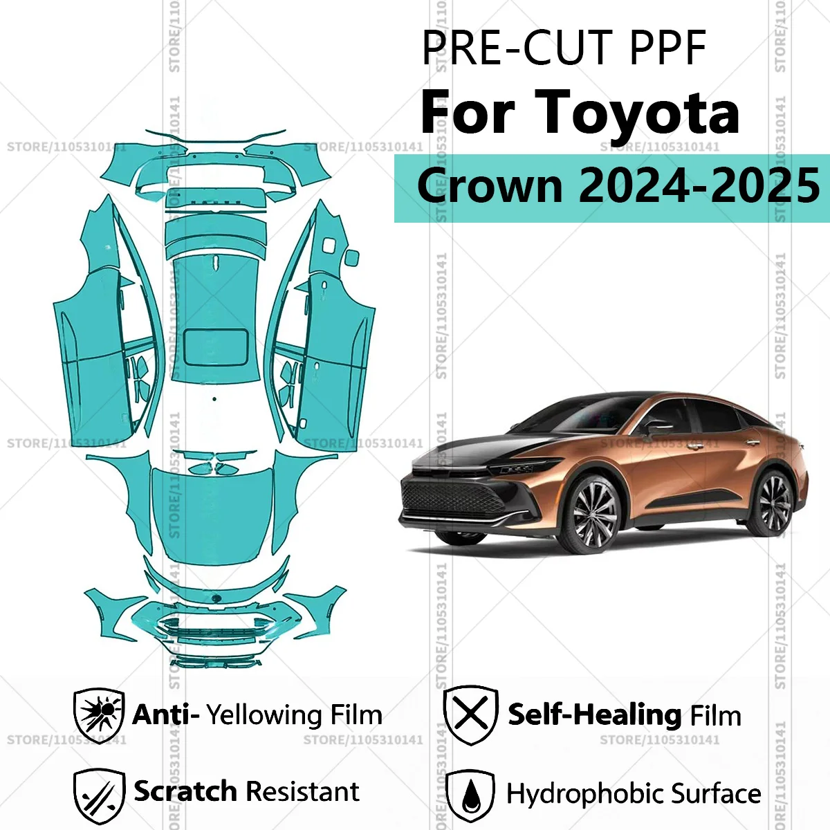 Для Toyota Crown 2024-2025: Предварительно вырезанная прозрачная защитная пленка (PPF) для автомобиля, профессиональная пленка для полной оклейки кузова
Для Toyota Crown 2024-2025: Предварительно вырезанная прозрачная защитная пленка (PPF) для автомобиля, профессиональная пленка для полной оклейки кузова