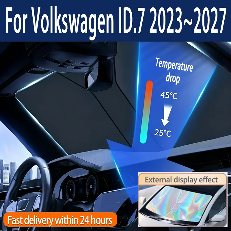 Car Windshield Sun Visor For VW Volkswagen ID.7 2023~2027 2025 Foldable Reflector Sunshade Heat Insulation Summer Accessories
Car Windshield Sun Visor For VW Volkswagen ID.7 2023~2027 2025 Foldable Reflector Sunshade Heat Insulation Summer Accessories