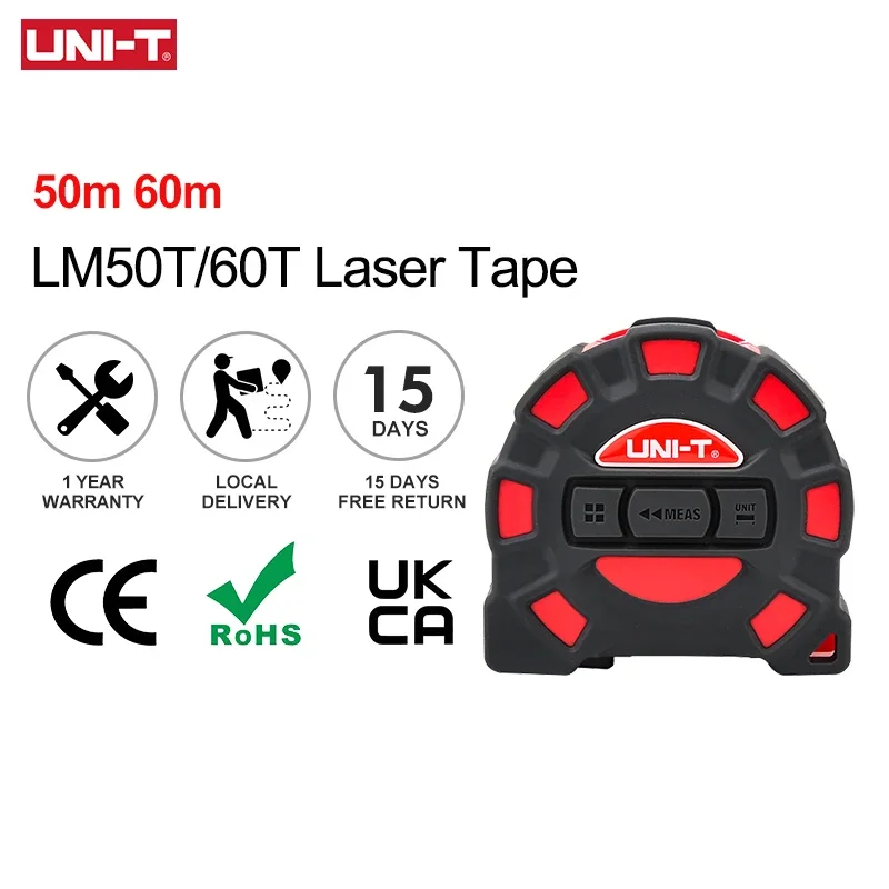 UNI-T 50M Laser Tape Measure LM50T Digital Electronic Ruler Roulette Meter LCD Display Retractable Measuring Tool
UNI-T 50M Laser Tape Measure LM50T Digital Electronic Ruler Roulette Meter LCD Display Retractable Measuring Tool