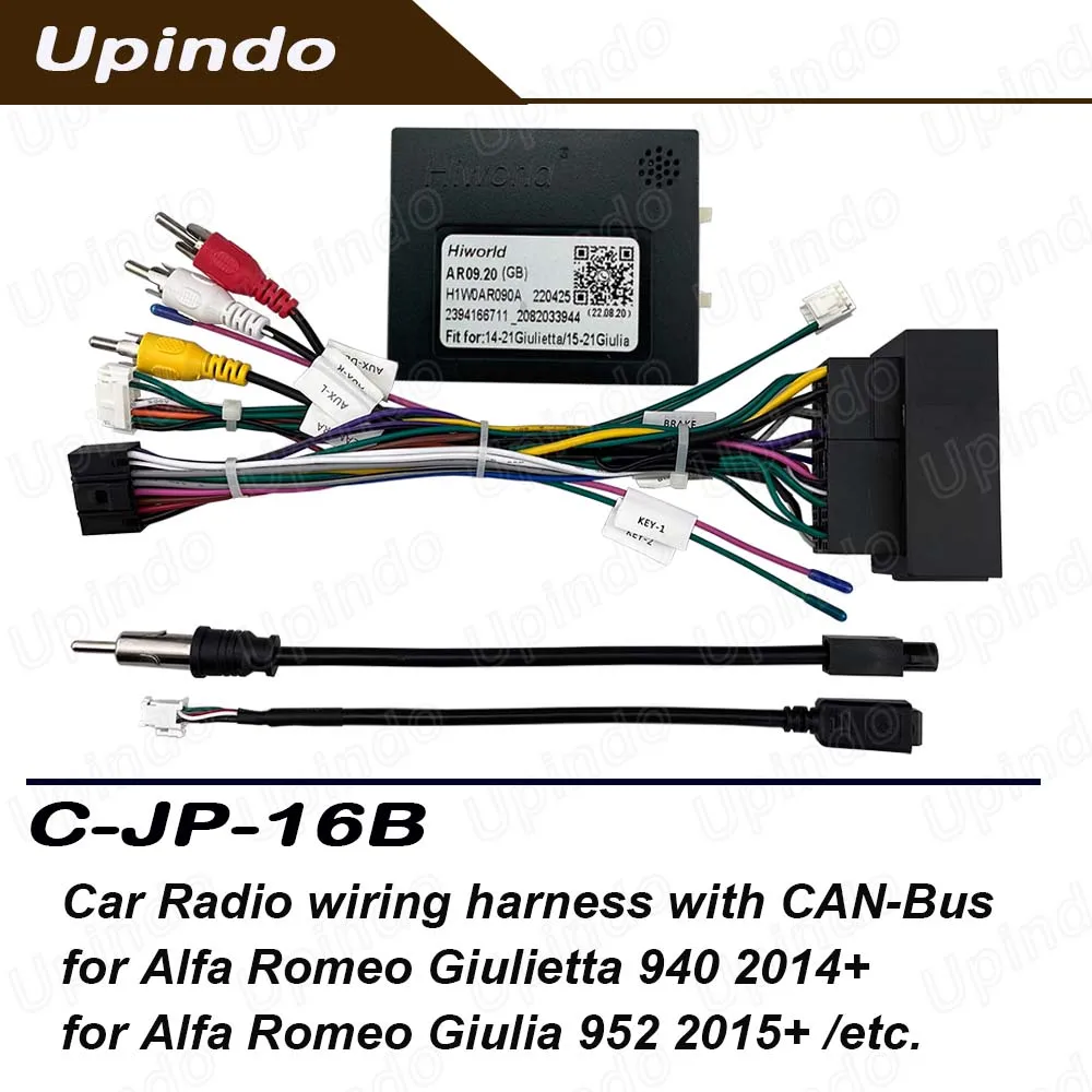 Android Car Stereo Wiring Harness with CAN Bus Adapter for Alfa Romeo Giulietta 940 Giulia 952 Radio Power Cable Socket
Android Car Stereo Wiring Harness with CAN Bus Adapter for Alfa Romeo Giulietta 940 Giulia 952 Radio Power Cable Socket