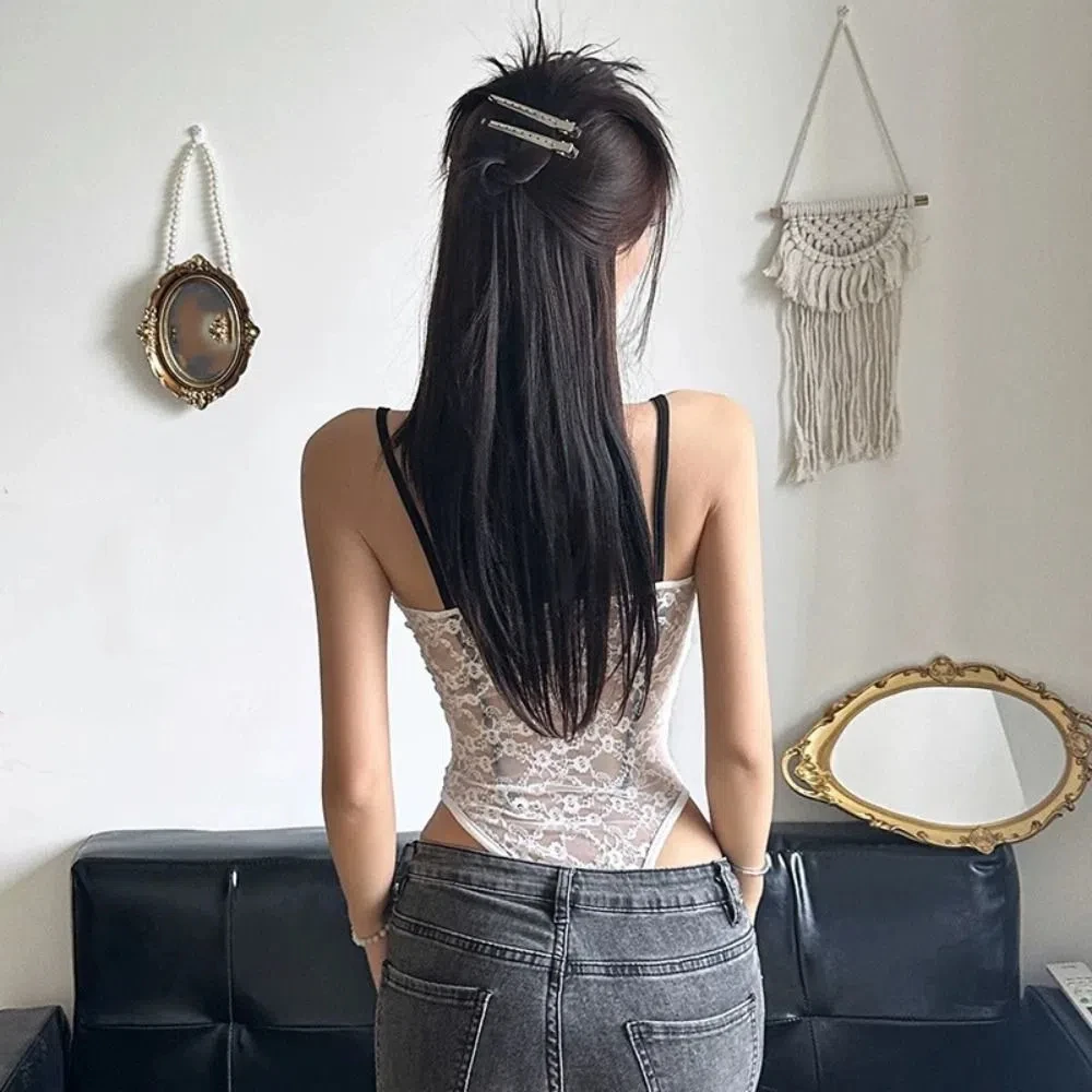 Deep V Neck Lace Bow Bodysuit Transparent Sleeveless Lace Mesh Jumpsuits Hollow Camisole Uniform Women Lingerie Home
Deep V Neck Lace Bow Bodysuit Transparent Sleeveless Lace Mesh Jumpsuits Hollow Camisole Uniform Women Lingerie Home
