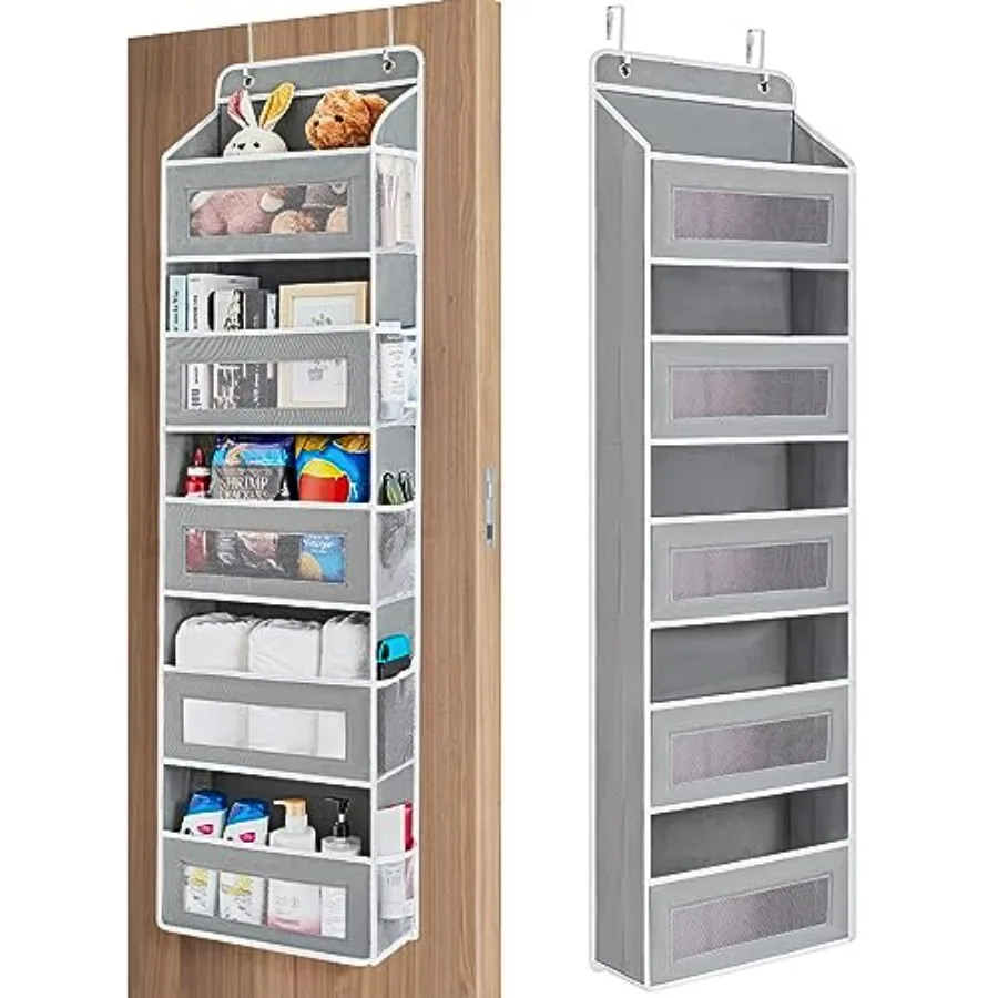 Over The Door Organizer Storage, 5 Shelf Hanging Door Organizer with 5 Large Capacity Pockets, Anti Tilt 44 lb Load Behind Door
Over The Door Organizer Storage, 5 Shelf Hanging Door Organizer with 5 Large Capacity Pockets, Anti Tilt 44 lb Load Behind Door
