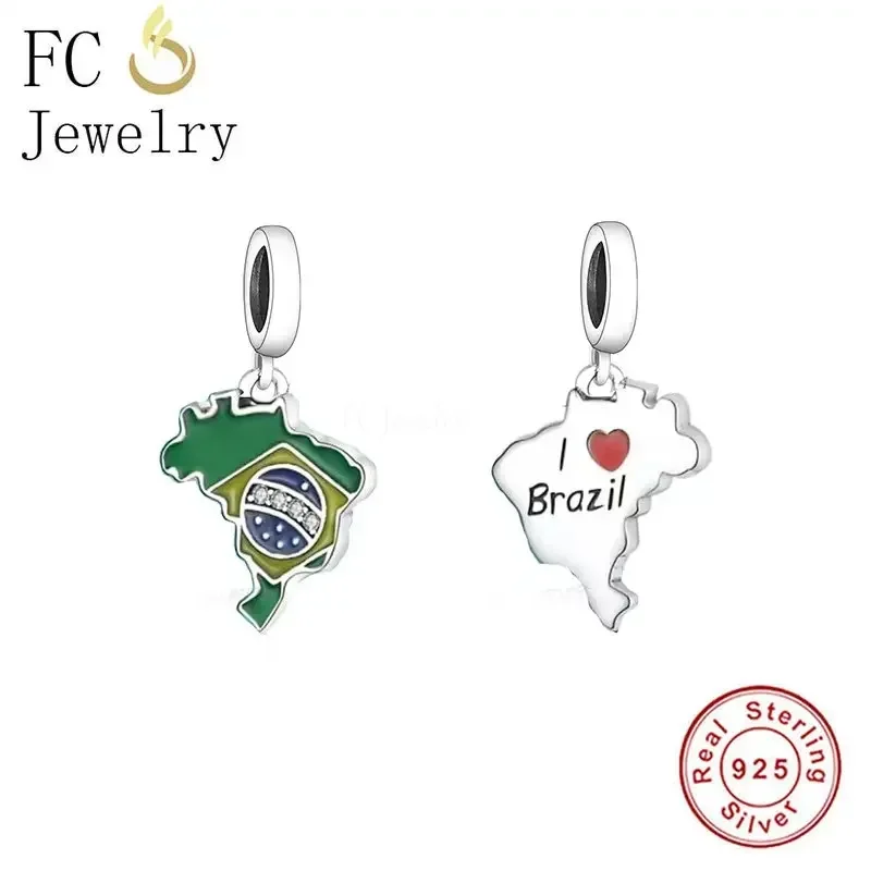 Ювелирные изделия FC подходят для оригинального браслета-подвески Pan, подлинное серебро 925 пробы, бусина с эмалью и флагом «Я люблю Бразилии» для женщин Berloque 2024
Ювелирные изделия FC подходят для оригинального браслета-подвески Pan, подлинное серебро 925 пробы, бусина с эмалью и флагом «Я люблю Бразилии» для женщин Berloque 2024