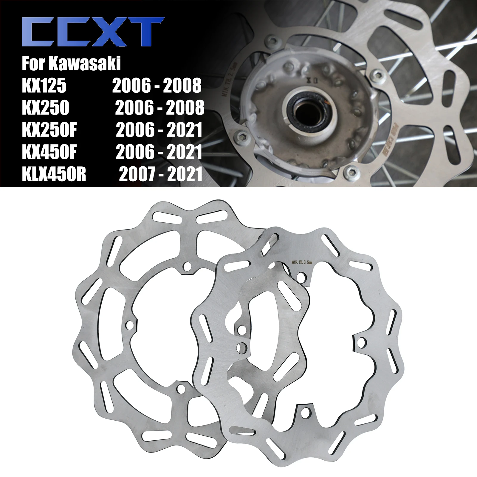 Motorcycles 240mm 270mm Front Rear Brake Disc Rotor For Kawasaki KX 250F 450F 125 250 KLX 450R KX450F KLX450R KX250F 2006-2021
Motorcycles 240mm 270mm Front Rear Brake Disc Rotor For Kawasaki KX 250F 450F 125 250 KLX 450R KX450F KLX450R KX250F 2006-2021