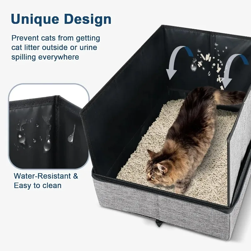 Collapsible Cat Litter Box Waterproof Nylon Travel Toilet for Cats Quick Dry & Leak Proof Ideal for Car Trips
Collapsible Cat Litter Box Waterproof Nylon Travel Toilet for Cats Quick Dry & Leak Proof Ideal for Car Trips