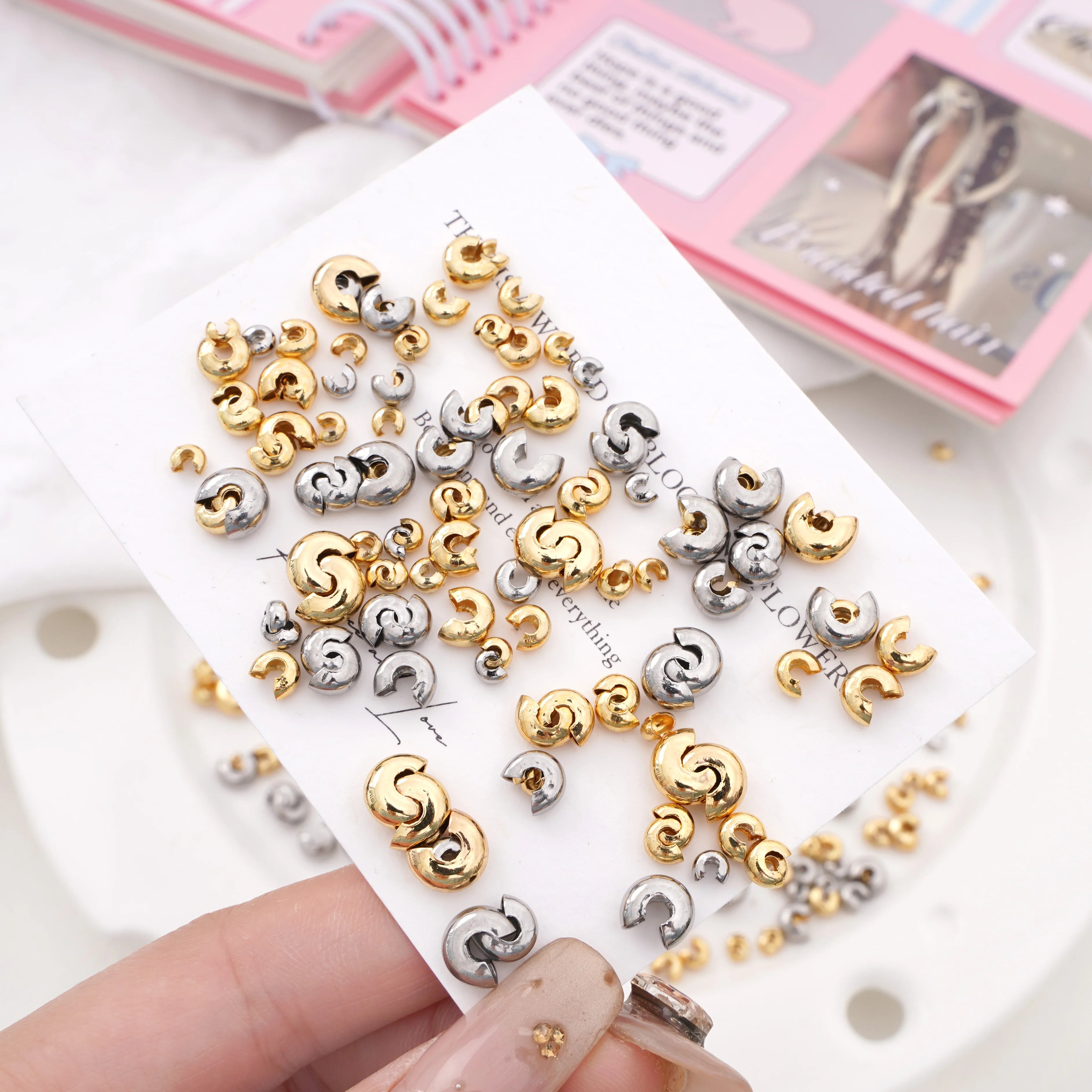 3/4/5/6mm 10/20Pcs Stainless Steel Open Half Crimp Covers Squeeze Cap Stopper Crimp Beads For Jewelry DIY Making Findings
3/4/5/6mm 10/20Pcs Stainless Steel Open Half Crimp Covers Squeeze Cap Stopper Crimp Beads For Jewelry DIY Making Findings