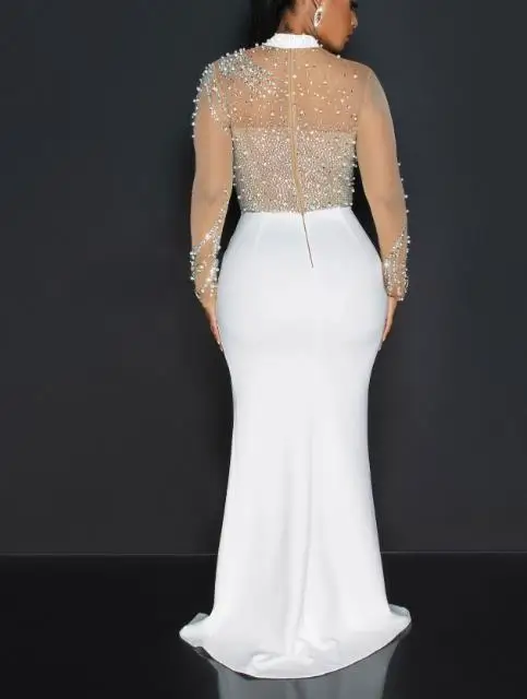 Women's Dresses 2025 Elegant Sexy Latest Women's Hot Diamond Pearl Perspective Waist Bag Hip Elastic Split Dress Female Clothing
Women's Dresses 2025 Elegant Sexy Latest Women's Hot Diamond Pearl Perspective Waist Bag Hip Elastic Split Dress Female Clothing