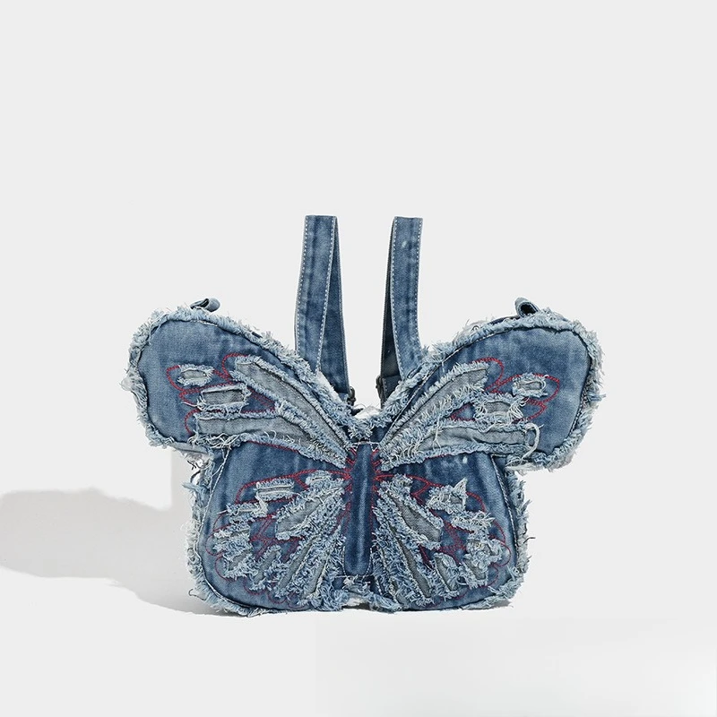 1pc Women's Niche Design Washed Denim Bag Butterfly-shaped Denim Bag Single-shoulder Bag Crossbody Backpack Daily Outfits
1pc Women's Niche Design Washed Denim Bag Butterfly-shaped Denim Bag Single-shoulder Bag Crossbody Backpack Daily Outfits