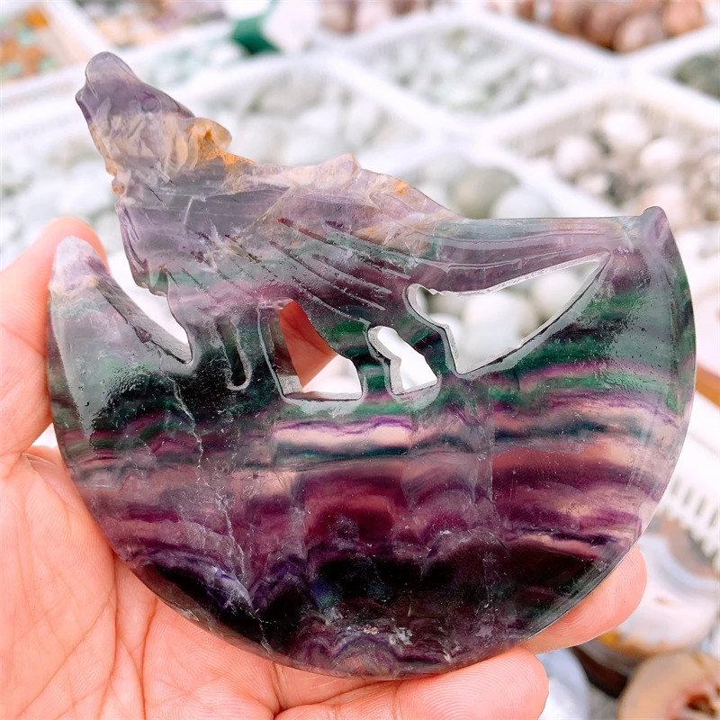 Natural Colored Fluorite Wolf Carving Polished Animal Healing Stones Gems For Home Decorations Gift 1PCS
Natural Colored Fluorite Wolf Carving Polished Animal Healing Stones Gems For Home Decorations Gift 1PCS
