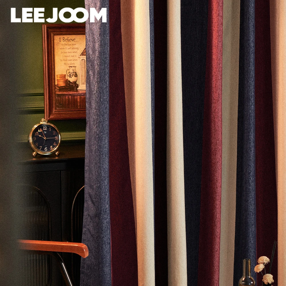 LEEJOOM Modern Style Blackout Striped Curtain French Window Drapes Blinds for Living Room Home Decor 1PC
LEEJOOM Modern Style Blackout Striped Curtain French Window Drapes Blinds for Living Room Home Decor 1PC