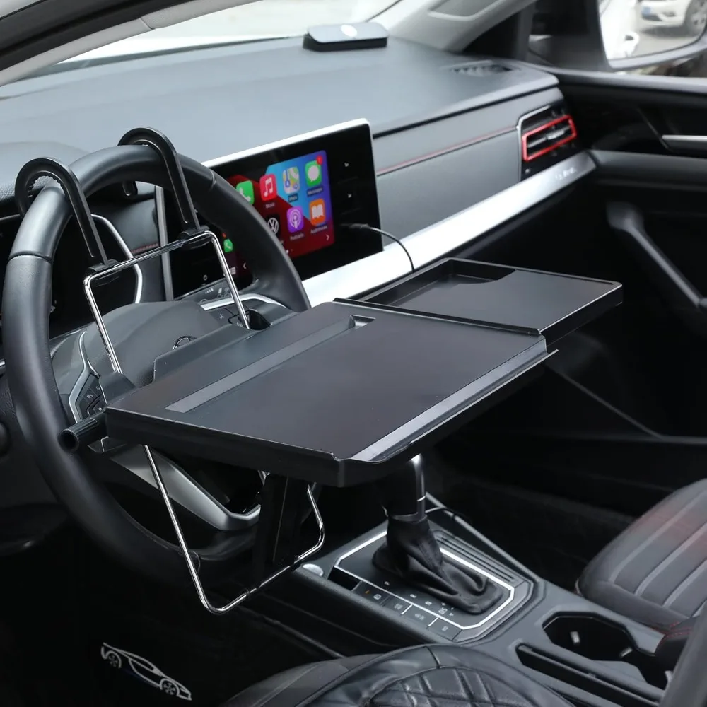 2 in 1 car steering wheel tray/back seat headrest tray for eating food drink and writing laptop work, black car desk
2 in 1 car steering wheel tray/back seat headrest tray for eating food drink and writing laptop work, black car desk 