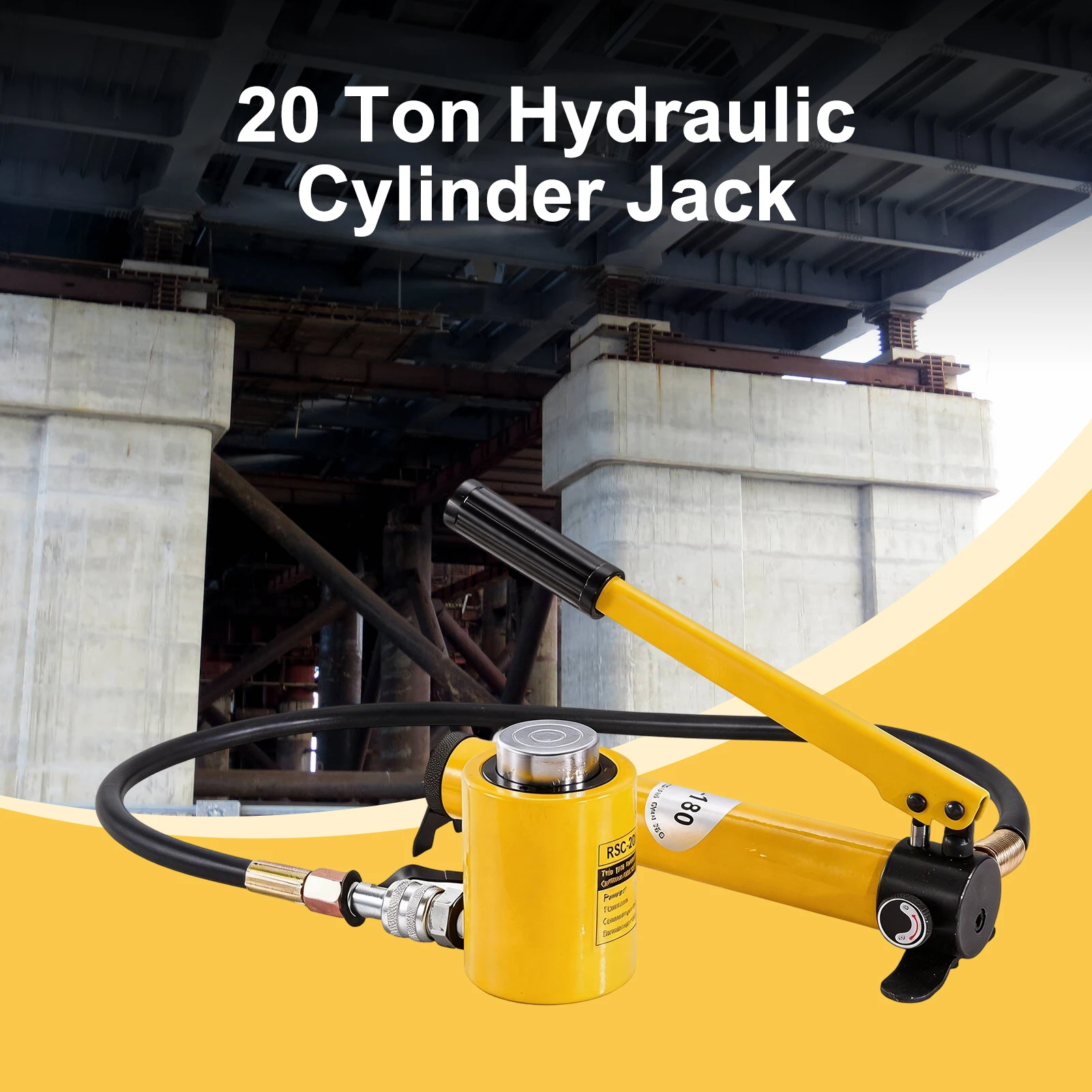 Hydraulic Cylinder Jack, 20 Ton 44000 lbs Porta Power Ram with CP-180 Hand Pump, 2 Inch 50mm Short Stroke Single Acting Hydraulic Lifting Cylinder, Heavy Duty Industrial Lifting for Machinery Bridge Construction, Spring Return Rust Proof
Hydraulic Cylinder Jack, 20 Ton 44000 lbs Porta Power Ram with CP-180 Hand Pump, 2 Inch 50mm Short Stroke Single Acting Hydraulic Lifting Cylinder, Heavy Duty Industrial Lifting for Machinery Bridge Construction, Spring Return Rust Proof