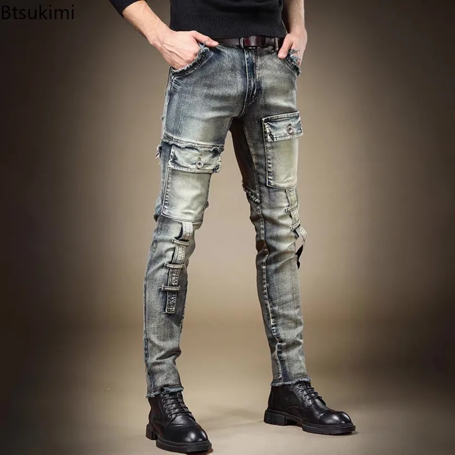 2025 Men's Jeans Stretch Vintage Washed Denim Pants Multi-pocket Slim Fit Cargo Hip Hop Street Style Trousers for Men All Season
2025 Men's Jeans Stretch Vintage Washed Denim Pants Multi-pocket Slim Fit Cargo Hip Hop Street Style Trousers for Men All Season