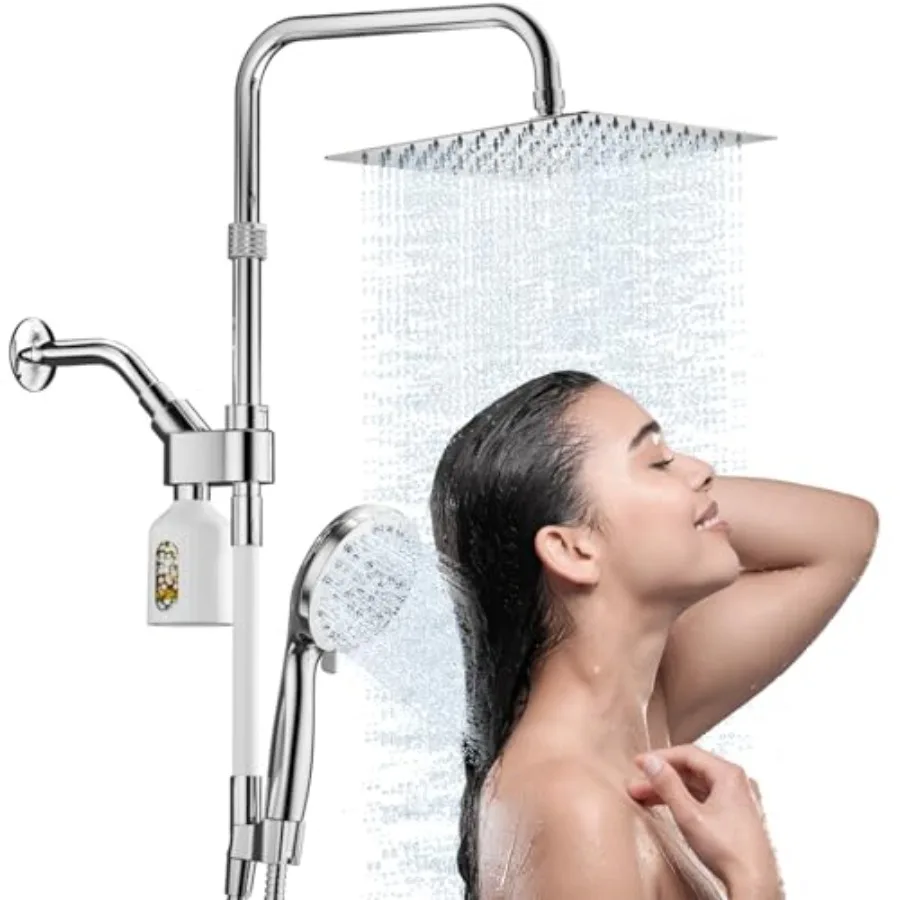High Pressure Rain Shower Head with 7 Settings Handheld Spray Dual Shower Heads with Handheld Spray Combo 10 Inch Luxury Rainfa
High Pressure Rain Shower Head with 7 Settings Handheld Spray Dual Shower Heads with Handheld Spray Combo 10 Inch Luxury Rainfa