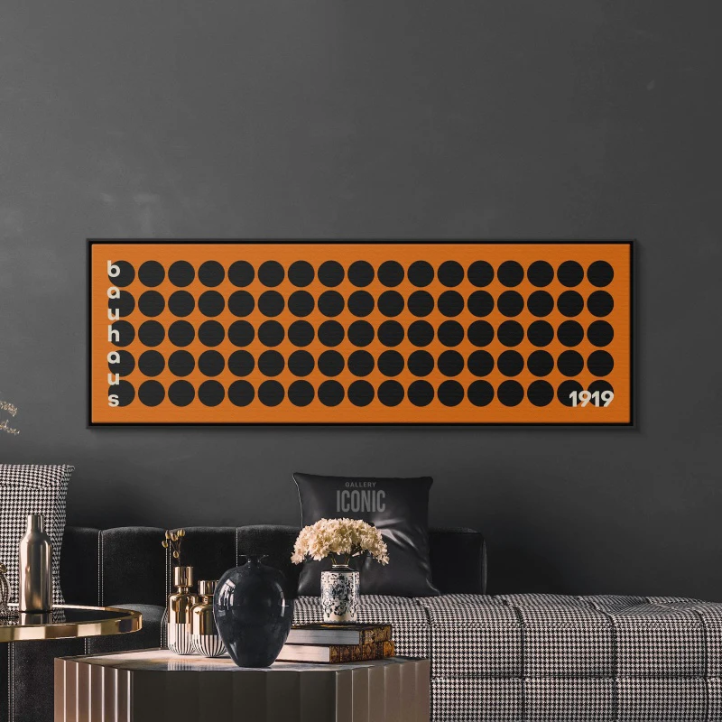 Mid-Century Modern Canvas Print Unframed Bauhaus Print Wide Panoramic Wall Art for Living Room Horizontal Canvas Black Circles 
Mid-Century Modern Canvas Print Unframed Bauhaus Print Wide Panoramic Wall Art for Living Room Horizontal Canvas Black Circles