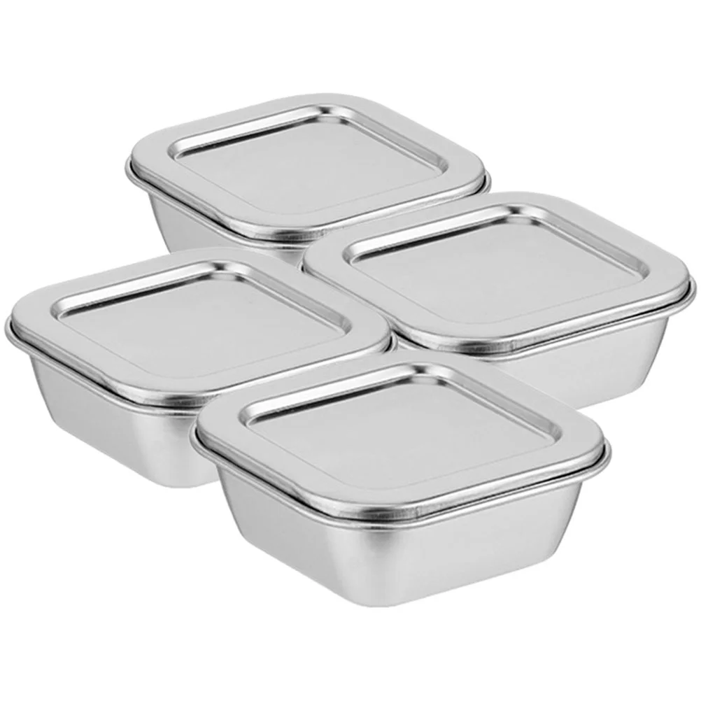 4 Pcs Food Containers Kitchen Essentials Snack Silver Stainless Steel Large Storage Square
4 Pcs Food Containers Kitchen Essentials Snack Silver Stainless Steel Large Storage Square