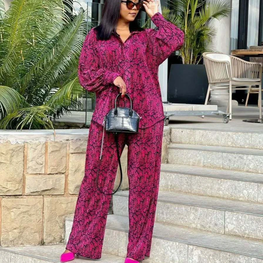 Women Pant Set Two Piece Sets Turn Down Collar Full Sleeve Shirt Print Floral Wide Leg Long Pants High Waist Y2k Streetwear 2026
Women Pant Set Two Piece Sets Turn Down Collar Full Sleeve Shirt Print Floral Wide Leg Long Pants High Waist Y2k Streetwear 2026