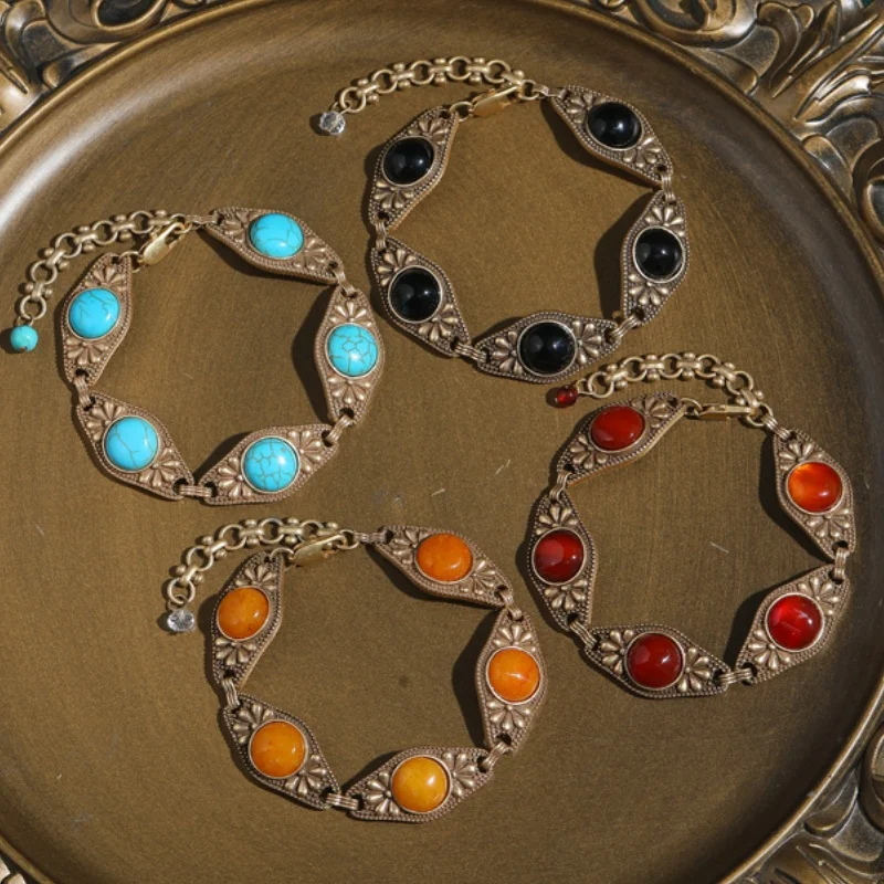 Vintage Turquoise Bracelet For Women Antique Gold Color Copper Jewelry Beewax Black Accessories Luxury Charms Wedding Gift New
Vintage Turquoise Bracelet For Women Antique Gold Color Copper Jewelry Beewax Black Accessories Luxury Charms Wedding Gift New